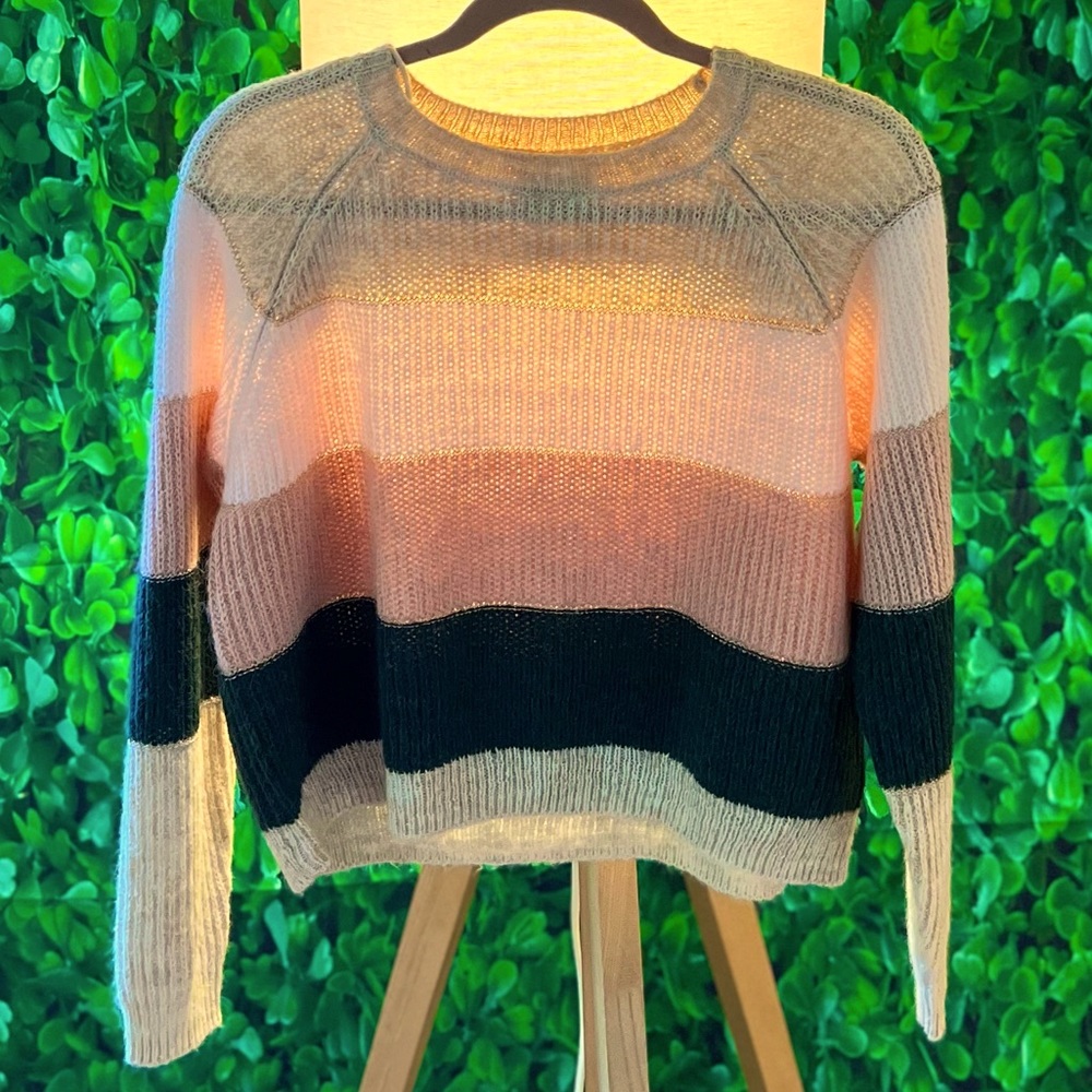 Multi color striped knit sweater